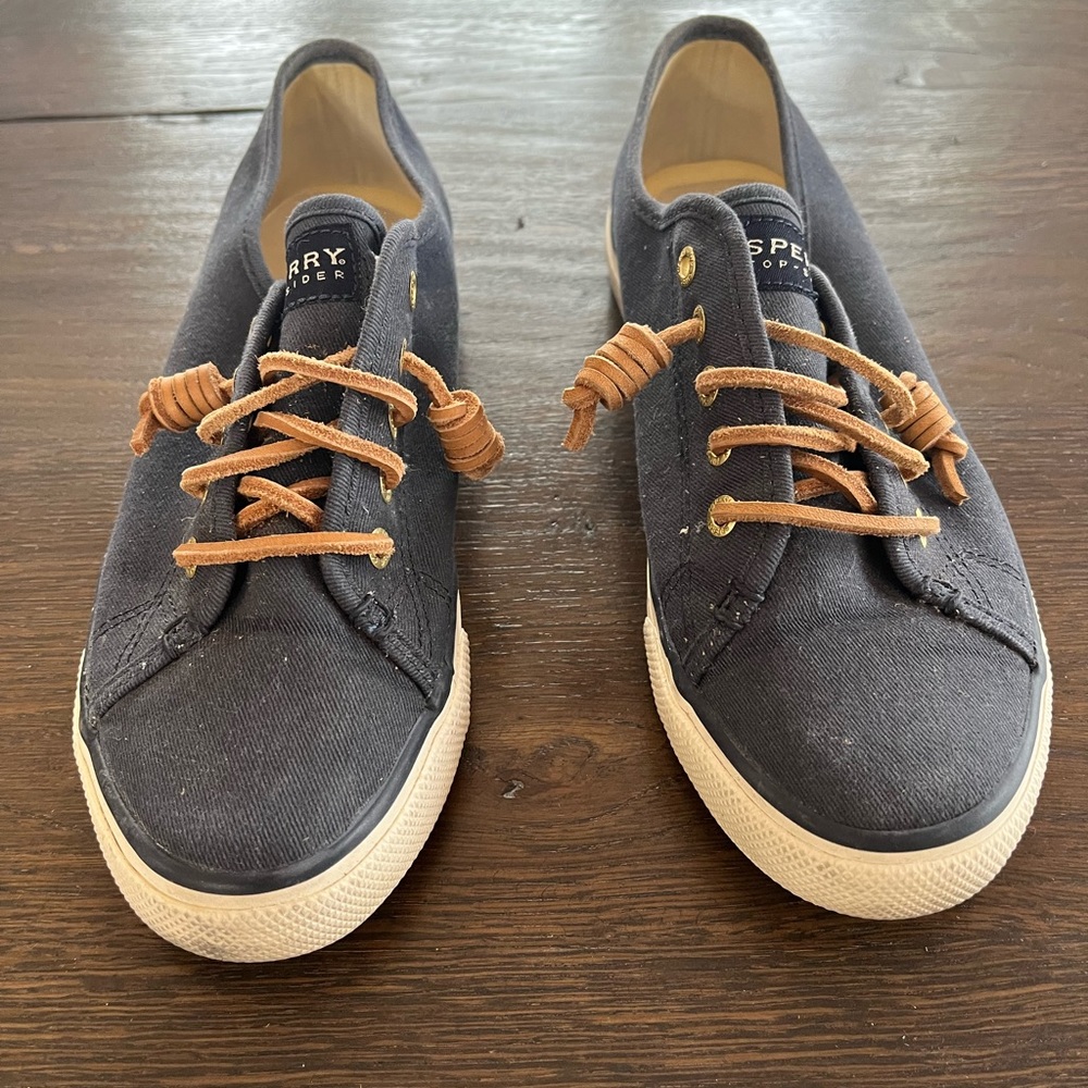 Navy Sperry Canvas Sneakers